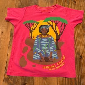 Piccolina Wangari Maathai Girls Pink Short Sleeve Shirt Sz 10 Trailblazer Series